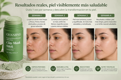 1+1 GRATIS Mascarilla de té verde en stick, piel limpia y luminosa desde el primer uso